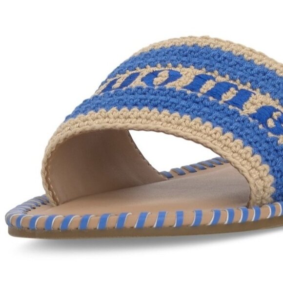 On 34th Womens Madelyn Slip On Woven Flat Sandals Natural Blue Size 5.5M NIB - Picture 4 of 4
